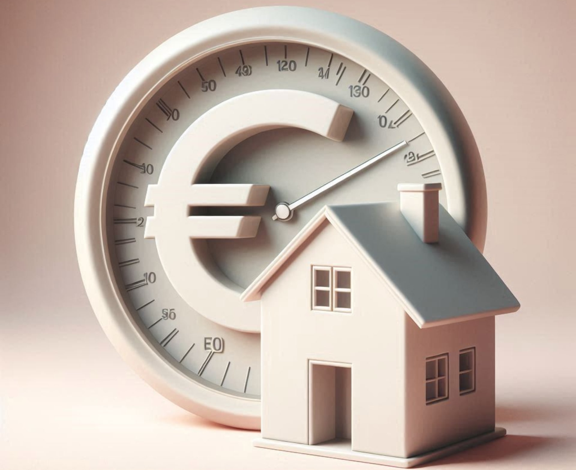 Une maison et une jauge avec un signe euro